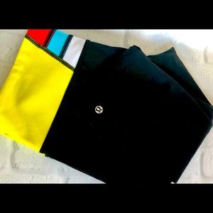 Lululemon black, yellow, red, & blue leggings size 10 new without tags.